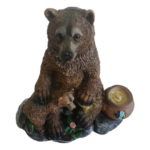 Садовая фигура Полиформ Медведь с медвежонком у бочки меда Н-30