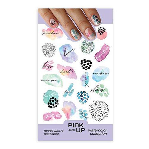 Наклейки для ногтей Pink Up Decor Watercolor 671