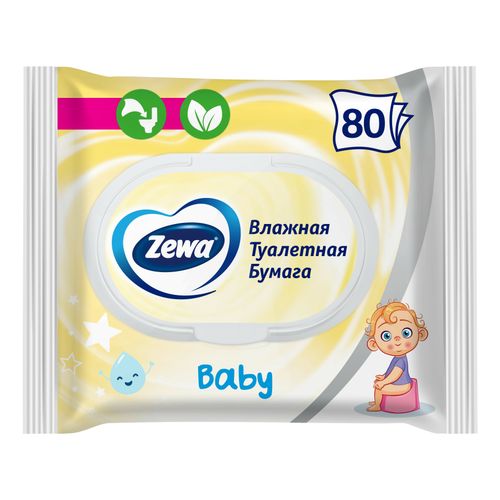Влажная туалетная бумага Zewa Kids детская 80 шт