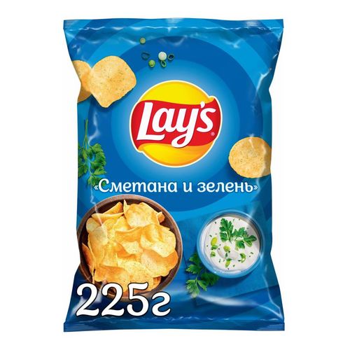 Чипсы картофельные Lay's сметана и зелень 225 г - купить с доставкой на ...