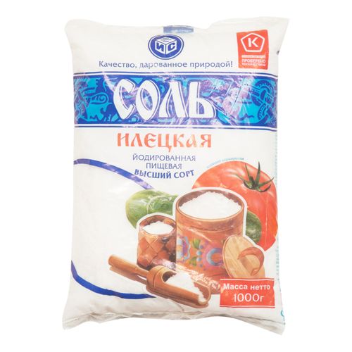Соль Илецкая йодированная пищевая 1 кг - купить с самовывозом в СберМаркет
