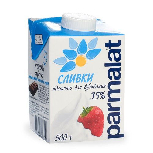 Сливки для взбивания Parmalat ультрапастеризованные 35% БЗМЖ 500 мл