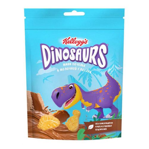 Печенье Kellogg's Dinosaurs Мини сахарное в молочной глазури 50 г