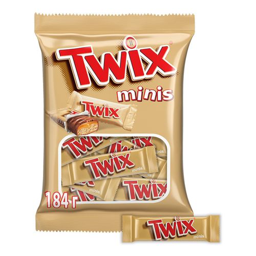 Батончик Twix Minis шоколадный с печеньем-карамелью 184 г