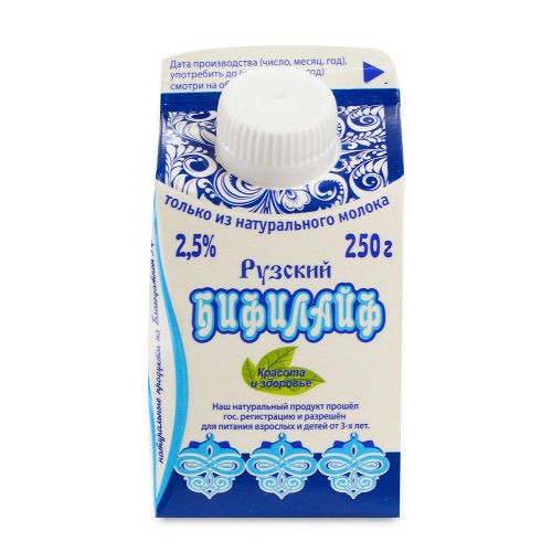 Бифилайф Рузское Молоко 2,5% БЗМЖ 250 г