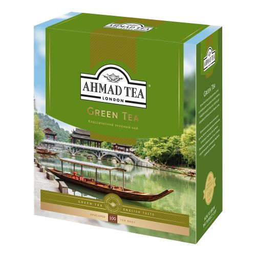 Чай зеленый Ahmad Tea Green Tea классический в пакетиках 2 г х 100 шт