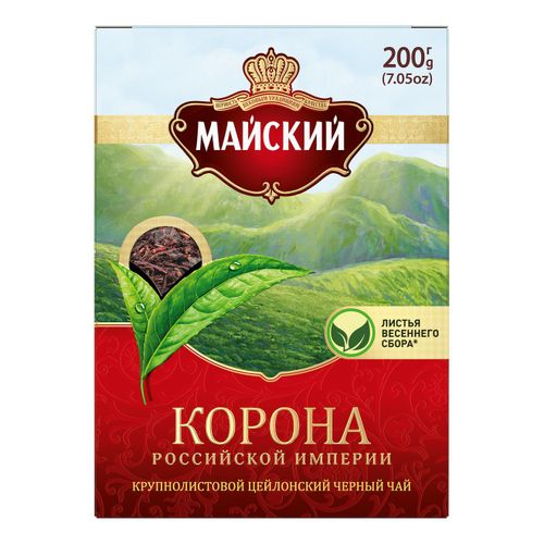 Чай черный Майский Корона Российской Империи крупнолистовой 200 г
