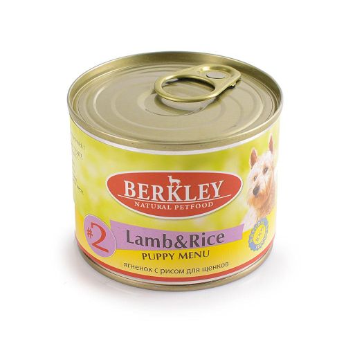 Влажный корм для щенков Berkley ягненок с рисом 200 г