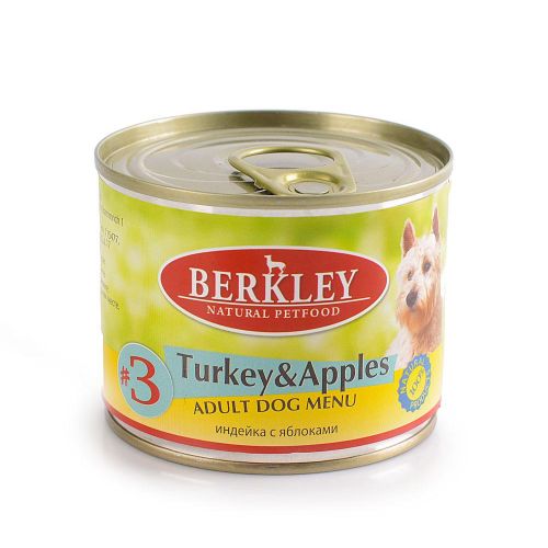 Влажный корм для собак Berkley индейка с яблоками 200 г
