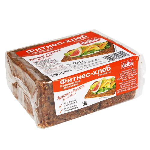 Хлеб Delba Фитнес ржаной с семенами льна 500 г