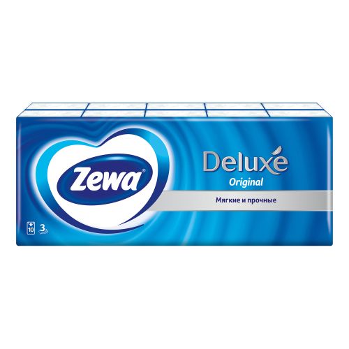 Платочки бумажные Zewa Deluxe Design 3 слоя 10 шт