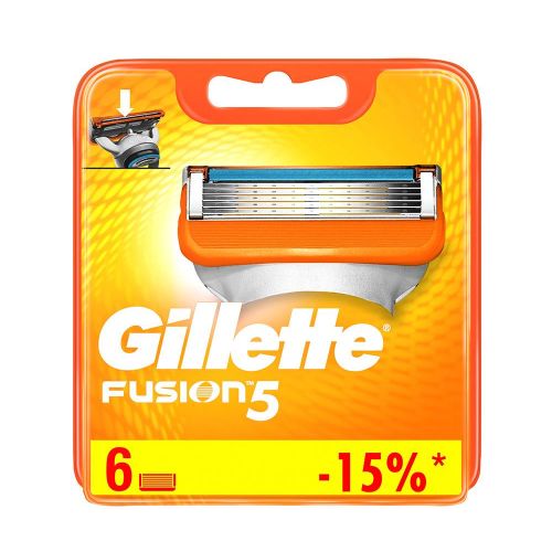 Сменные кассеты для бритвенного станка Gillette Fusion5 5 лезвий 6 шт