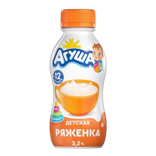 Ряженка детская Агуша классическая с 12 месяцев 3,2% БЗМЖ 180 мл ...