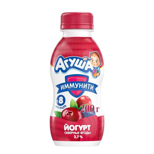 Йогурт питьевой Агуша Иммунити Северные ягоды 2,7% БЗМЖ 200 г