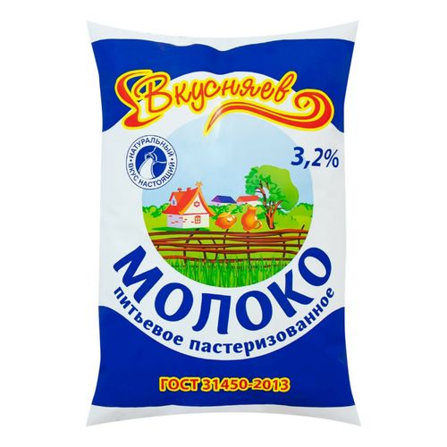 Молоко 3,2% пастеризованное 800 мл Вкусняев БЗМЖ - купить с доставкой ...