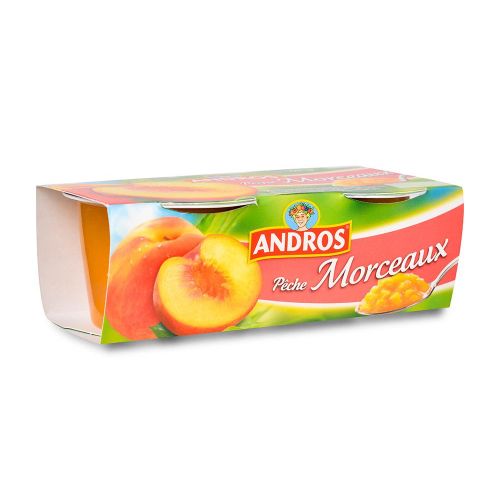 Десерт фруктовый Andros Morceaux с кусочками персика 2 шт х 100 г