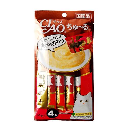 Лакомство для кошек "Мраморная японская говядина породы Черный теленок" CIAO 56 г, Япония