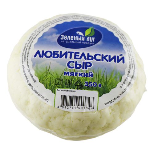 Сыр рассольный Зеленый луг Любительский БЗМЖ 350 г