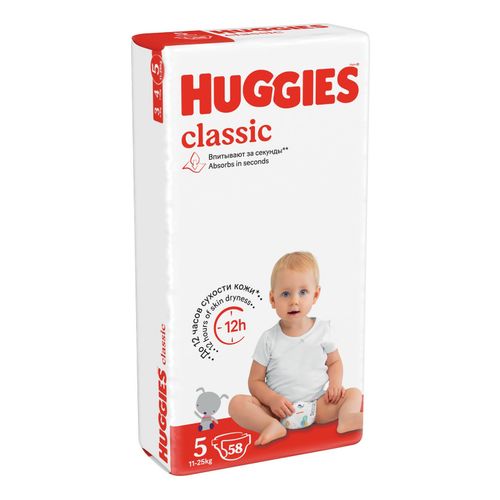 Подгузники Huggies Classic 5 (11-25 кг) 58 шт