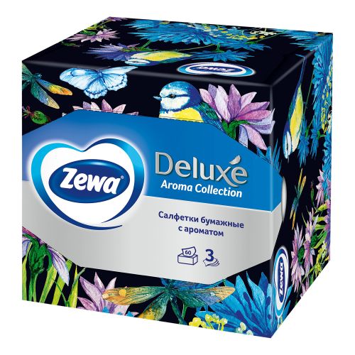Салфетки бумажные Zewa Deluxe Арома 3 слоя 60 шт