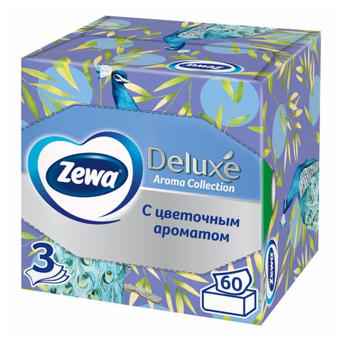 Салфетки бумажные Zewa Deluxe Арома 3 слоя 60 шт