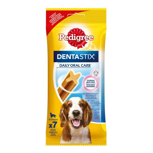 Лакомство Pedigree DentaStix с мясом для собак средних пород 180 г
