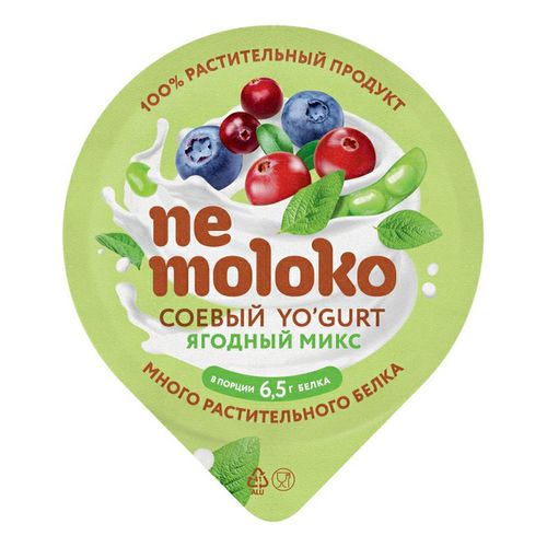 Растительный аналог йогурта Nemoloko соевый ягодный микс 130 г