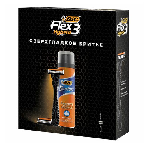 Набор для бритья Bic Flex 3 Hybrid 3 предмета