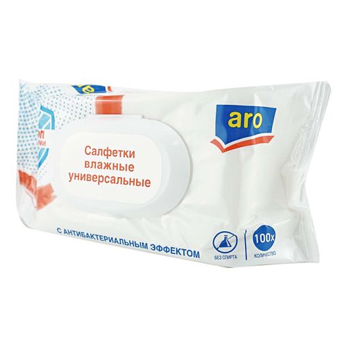 Салфетки влажные ARO Антибактериальные 100 шт