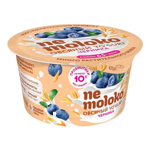 Растительный аналог йогурта Nemoloko овсяный с черникой 5% 130 г