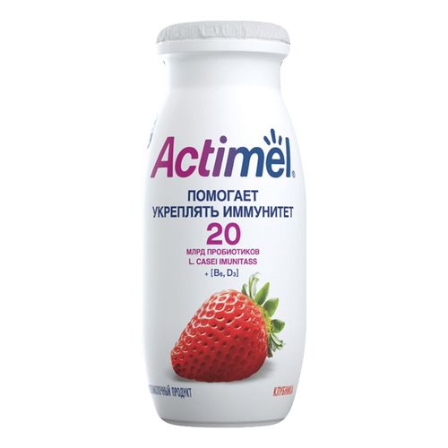 Кисломолочный напиток Actimel клубника 1,5% БЗМЖ 100 мл