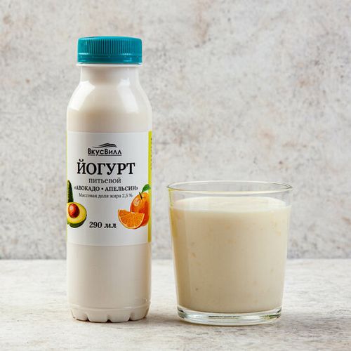 Йогурт питьевой ВкусВилл авокадо-апельсин 2,5% БЗМЖ 290 г