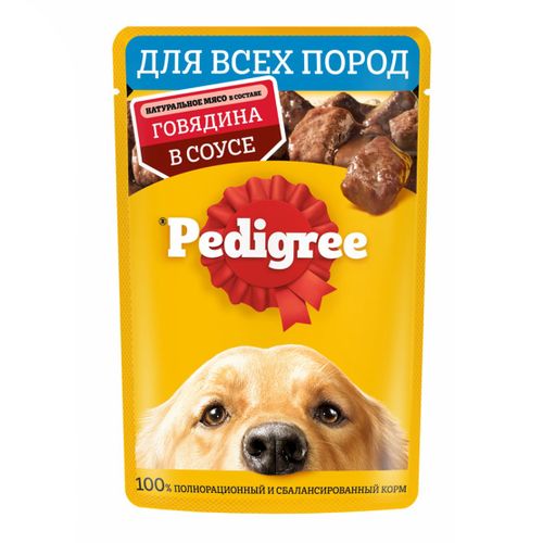 Влажный корм Pedigree с говядиной для взрослых собак всех пород 85 г