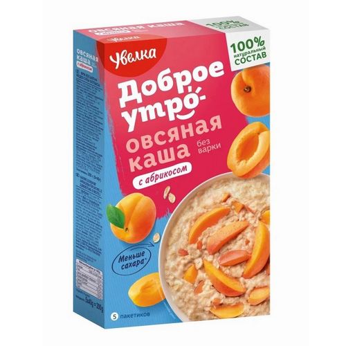 Каша Увелка овсяная с абрикосом без варки 5 х 40 г купить для Бизнеса и ...
