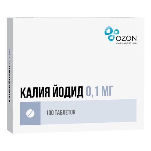 Калия йодид таблетки 100 мкг 100 шт - купить с доставкой на дом в ...