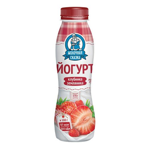 Йогурт питьевой Молочная сказка клубника-земляника 2,5% БЗМЖ 370 г ...