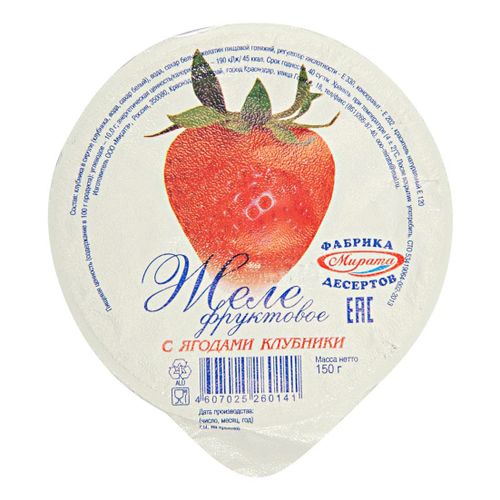 Желе Мирата фруктовое с ягодами клубники 150 г