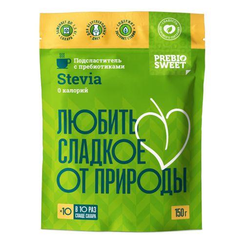 Подсластитель PrebioSweet Stevia эритрит порошок с пребиотиками 150 г
