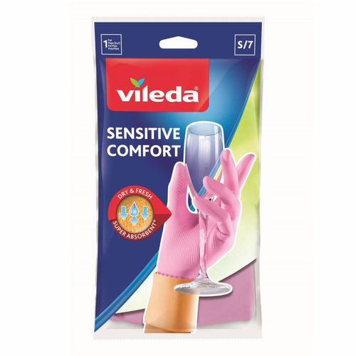 Перчатки хозяйственные Vileda Sensitive Comfort латексные S