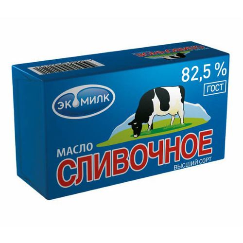 Сливочное масло несоленое Экомилк 82,5% БЗМЖ 450 г