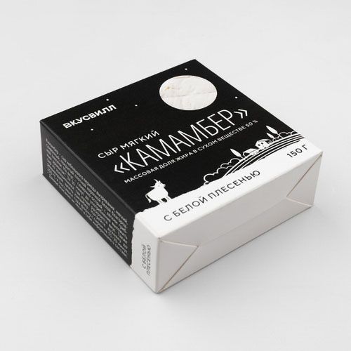 Сыр мягкий ВкусВилл Камамбер с белой плесенью 50% БЗМЖ 150 г
