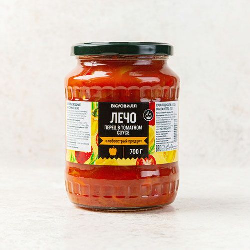 Перец ВкусВилл Лечо в томатном соусе 700 г