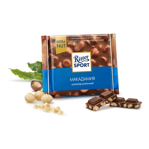 Шоколад Ritter Sport Extra Nut молочный шоколад с орехом макадамия 30% 100 г