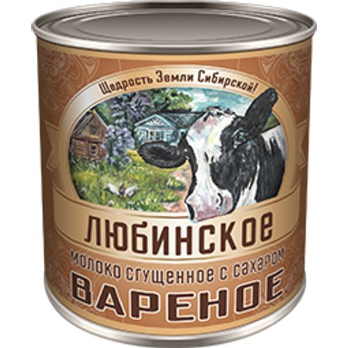 Сгущенное вареное молоко Любинское с сахаром СЗМЖ 380 г
