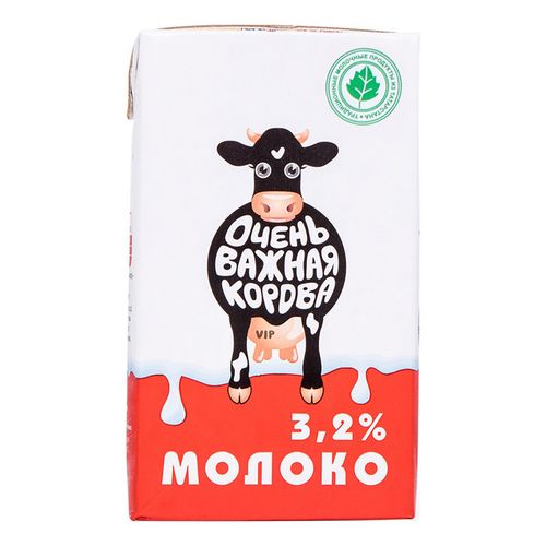 Молоко 3,2% ультрапастеризованное 1 л Очень важная корова БЗМЖ - купить ...