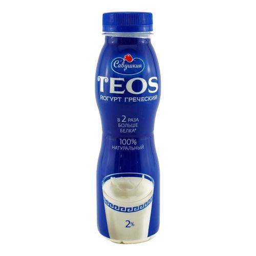 Йогурт питьевой Савушкин Teos греческий натуральный 2% БЗМЖ 300 г