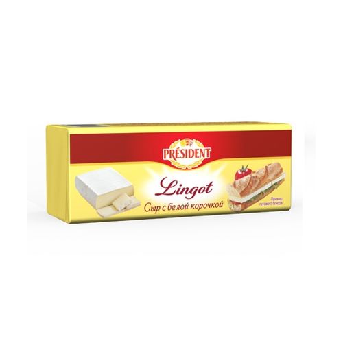 Сыр мягкий President Lingot с белой корочкой 60% 190 г
