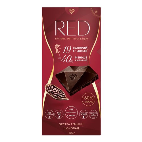 Шоколад Red Экстра темный без сахара 100 г
