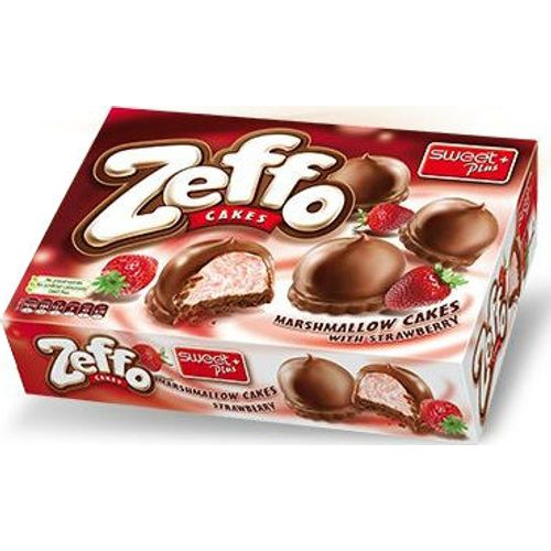 Пирожное Zeffo Sweet Plus Маршмеллоу кекс с клубничным ароматом с какао-молочной глазурью 150 г