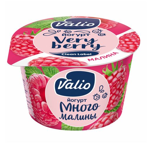 Йогурт Valio Clean Label с малиной 2,6 % БЗМЖ 180 г